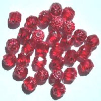 30 8mm Cathedral Coated Raspberry